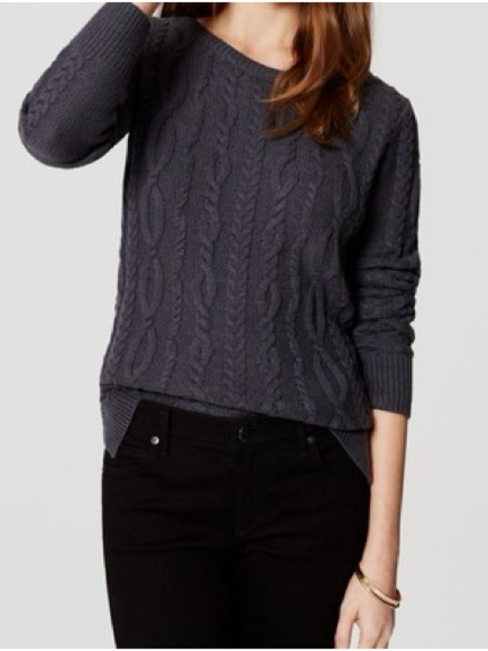 NWT LOFT Cable-Knit Crewneck Sweater